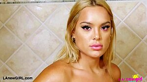 Mesmerizing Blonde Model Takes Sensual Backstage Shower Alone