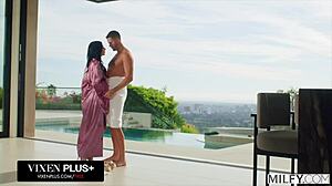 horny milf piper press ditches hubby to ride pool boy's monster cock