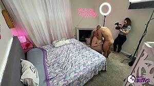 blonde bbw slut sneaks backstage to fuck my husband