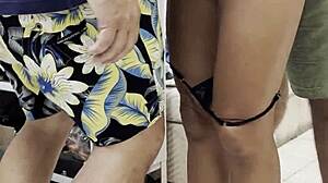 hotwife takes two anal creampies cuck watches mouth cum