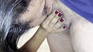 hotwife takes two anal creampies cuck watches mouth cum