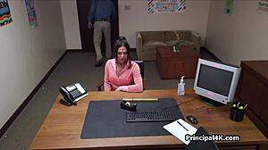 Busty Sporty MILF Rides Principal's Fat Cock At Office