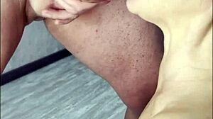 Mommy milf slurps huge cock balls deep swallows stepson cum load!