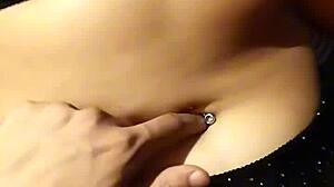 i get so relaxed massaging her sexy latina belly button natural tits