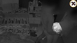 my stepmom sneaks into my room while i jerk off and takes my dick in her ass on security cam