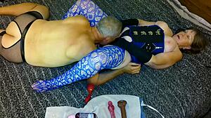 Granny Carmen Blue Angel Licks Dick Double Cum Dream