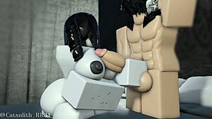 Ghost girl bends over for quickie doggystyle blowjob game