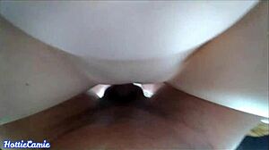 Classmate spreads legs for raw pounding and films my thick creampie deep in her tight teen pussy