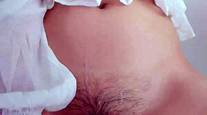 watch my hairy asian pussy get rubbed hard before deep toy insertion play