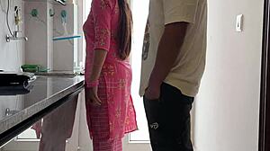 chachi, teri badi gand ko maine condom laga kar choda