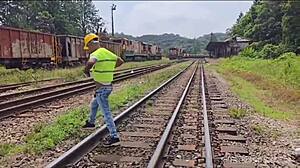 workers fixed the rail line but my passive buddy took it hard on the tracks teaser