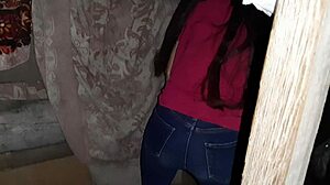 caught brunette stranger jeans masturbation orgasm in abandoned spot?