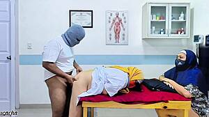 muslim hijab doctor fucked rough by patient right in front of his wife