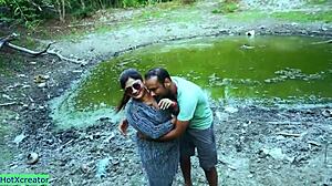 Indian Girl's Jungle Fantasy Bent Over Doggystyle Creampie Fuck