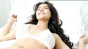 oops, sexy korean girlfriend in lingerie needs your cum right now