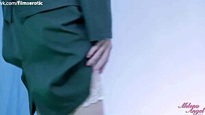 Milena Angel's Military Girl Uniform Tease!