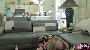 Kayla Kleevage Bunny De La Cruz Gags on Rome Major Threesome