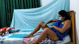 mLilF WITH GOOD CURVES TOUCHES HERSELF sensually AFTER BATH time GROPS ass