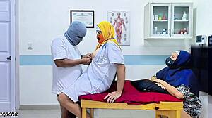 muslim hijab doctor fucked rough by patient right in front of his wife
