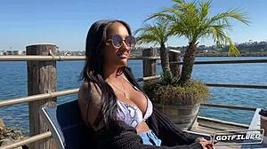 zoey's tight shaved pussy sinfully filled with hot cum after ebony ride