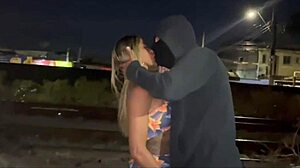 my wife nearly fucks stranger on bike path while cuckold watches horny