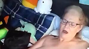Ever seen a hot granny's big saggy tits during naked yoga masturbation?