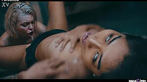 damn this horny blonde craves wet pussy party squirt fest