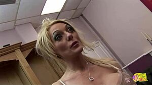 wanna see the lesbian painter lick and stretch this blonde model's tight pussy?