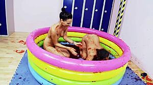 romana ryder and tammie lee get sexy fingering each other's pussies in wild lesbian jelly fight