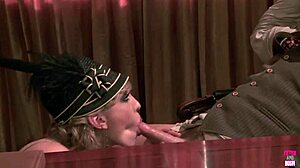 1920s office turns into wild group fuck party with deepthroat action?