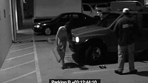 cheating slut girlfriend blows security guard's cock to dodge that fine