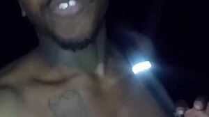 privately flashing my natural tits under moonlit jeans