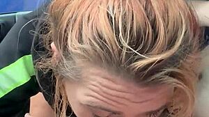 Raw Thrill Of Hooker's Public Blowjob Swallowing Cum