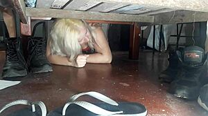 Hottie Stuck Under Bed Takes Blonde Big Ass Pounding
