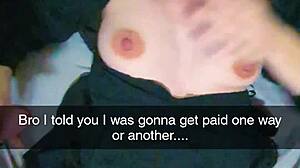 imagine your pregnant milf paying that debt on snapchat while your buddy watches her submit completely.