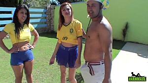 Carol Dias fucked cheering Brazil with Gabi