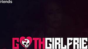 naughty busty goth angel young rides cowgirl for facial cumshot.