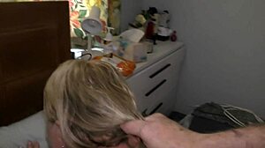 kiwi milf bitch hair pulled onto master's cock for sloppy cum guzzling
