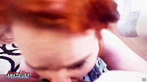 short redhead marla deepthroats swallows cum wet pussy facial treat