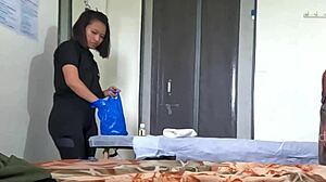 Thai Massage Girl Shocked by Dick Flashing Tease
