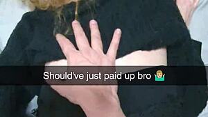 imagine your pregnant milf paying that debt on snapchat while your buddy watches her submit completely.