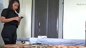 Thai Massage Girl Shocked by Dick Flashing Tease