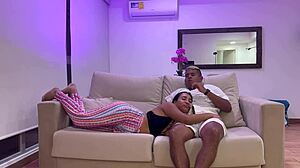 stepmom swallows stepson's creampie load in taboo homemade blowjob