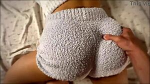 juicy big tits milf handjobs huge cock until he covers her ass and tits in thick cum