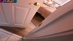 he caught his stepmom masturbating on bed then fucked her curvy milf body