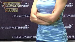 jacqueline fernandez's workout leaves little to the imagination... hot sweat dripping everywhere