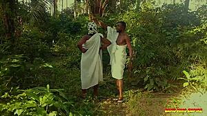 i pound my naughty ex-gf's hairy pussy deep in outdoor bush quickie