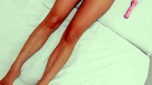 Korean babe elle lee fingers hairy pussy to squirting orgasm post-podcast