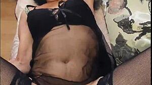 amateur milf wife rides cowgirl anal homemade lingerie stockings bent over doggystyle pussy sex