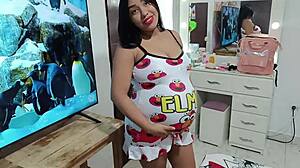 step-cousin keli in elmo pajamas begs for dick suck in homemade vid